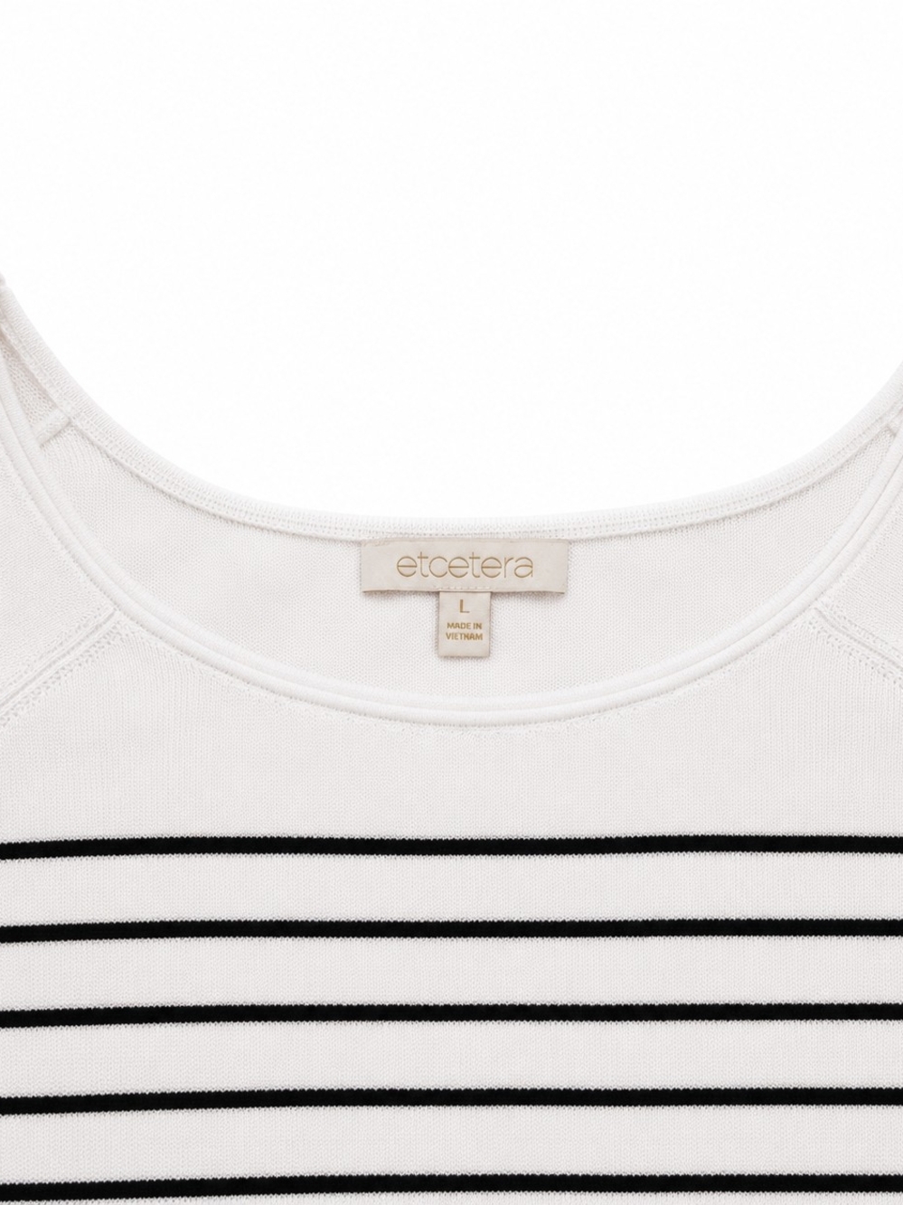 Etcetera White & Black Striped Scoop-Neck Top - Picture 5 of 6